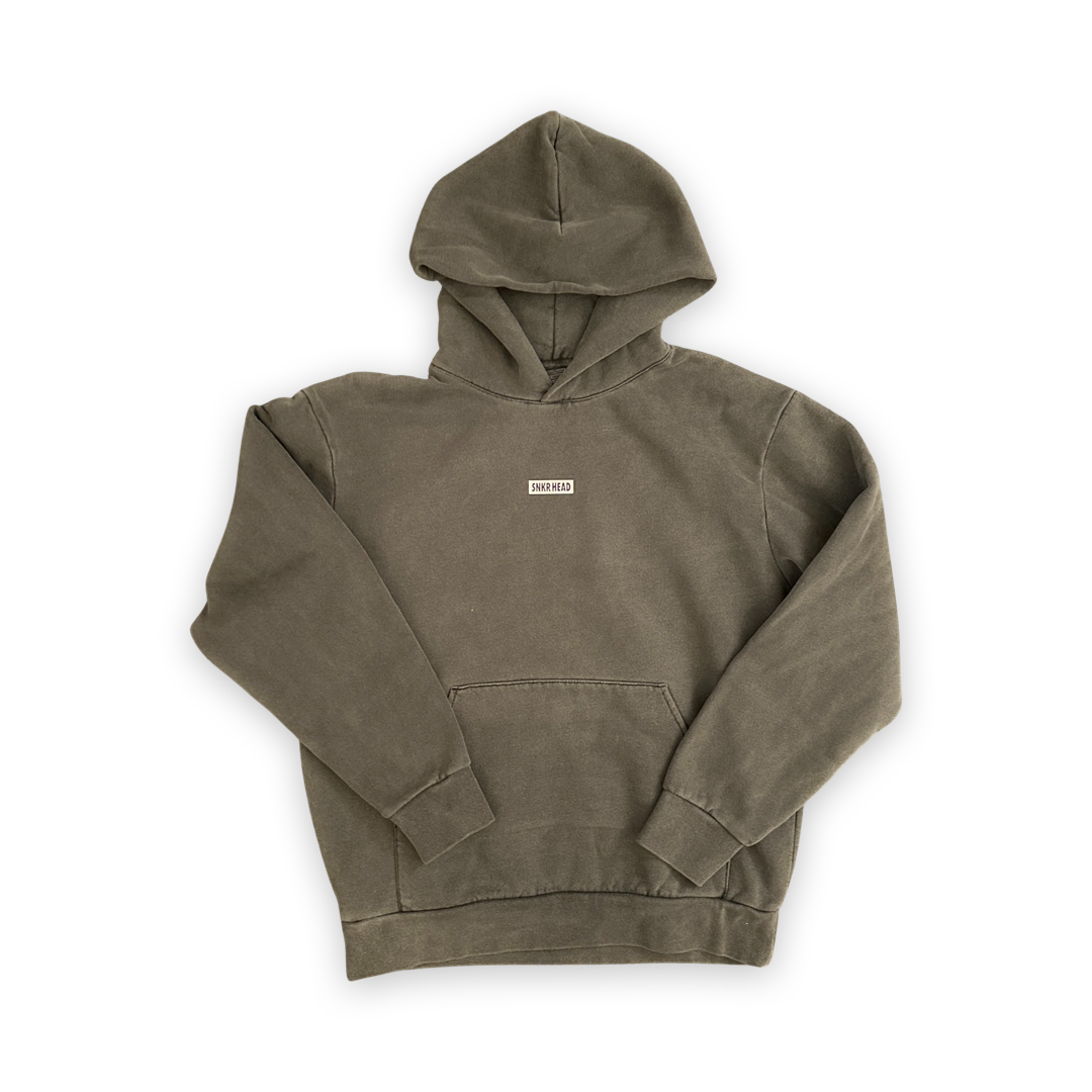 SNKR HEAD Mini Logo Washed Out Grey Hoodie