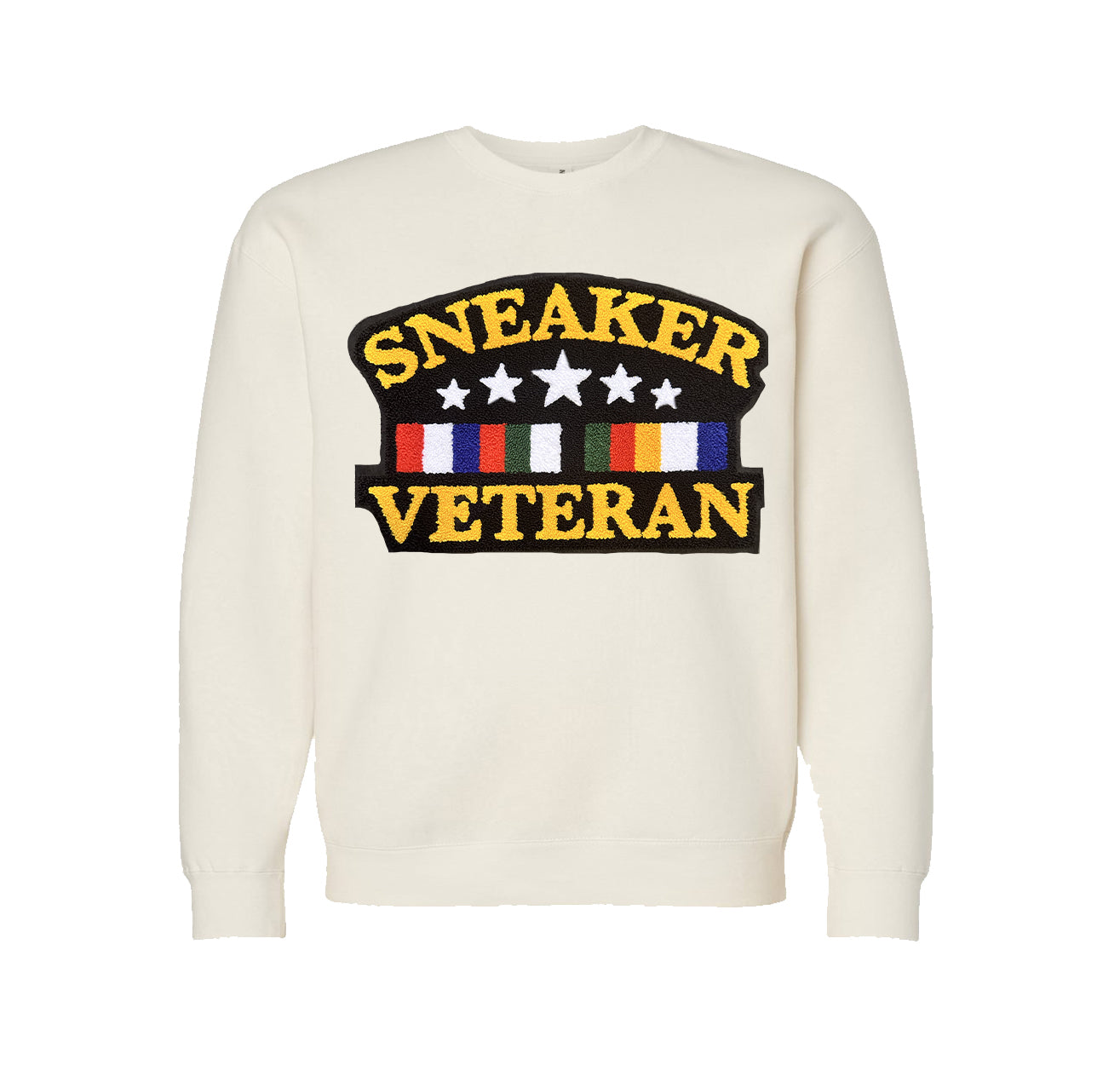 Sneaker Veteran Chenille Patch crewneck sweater (Olive)