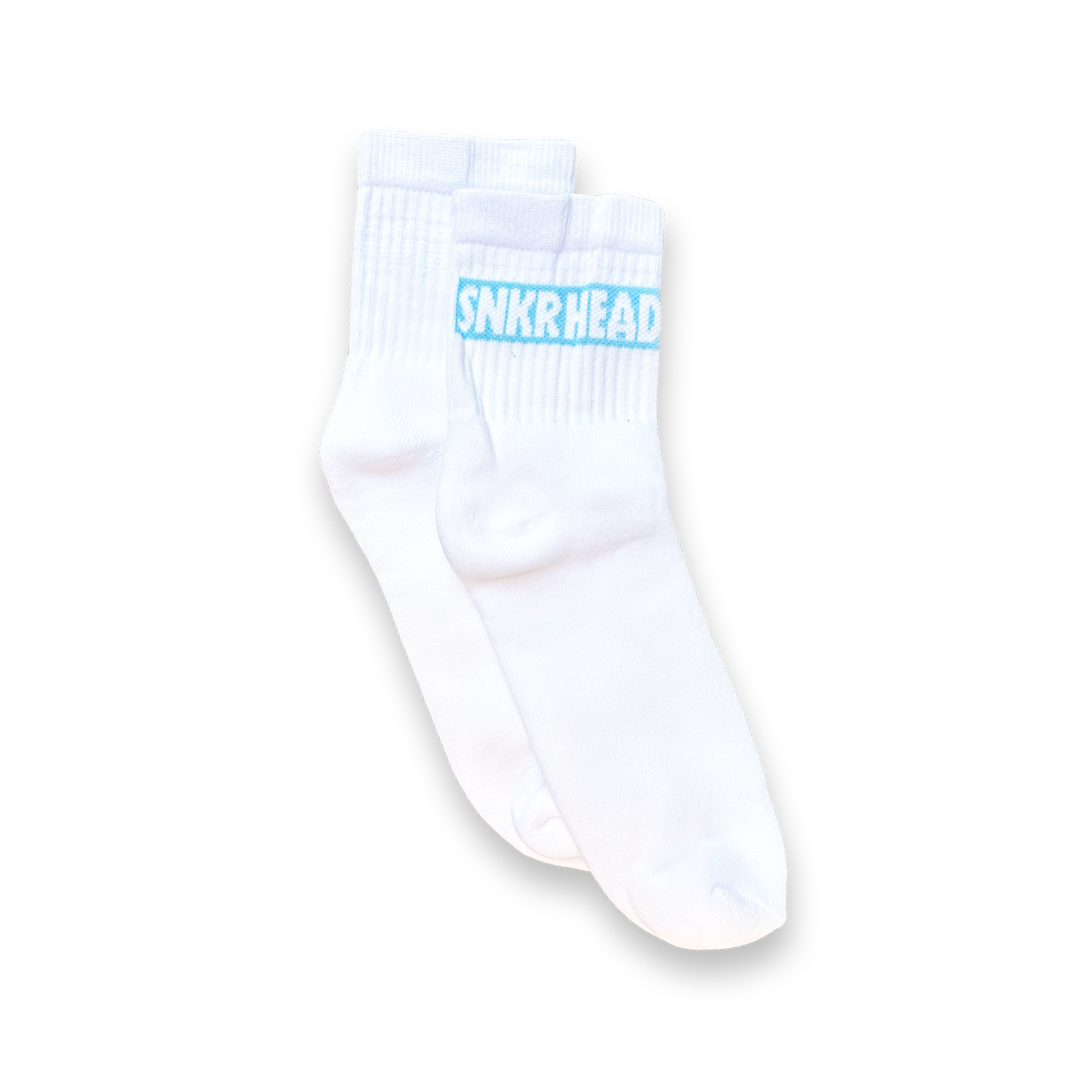 SNKR HEAD socks size 7-12 (white/baby blue)