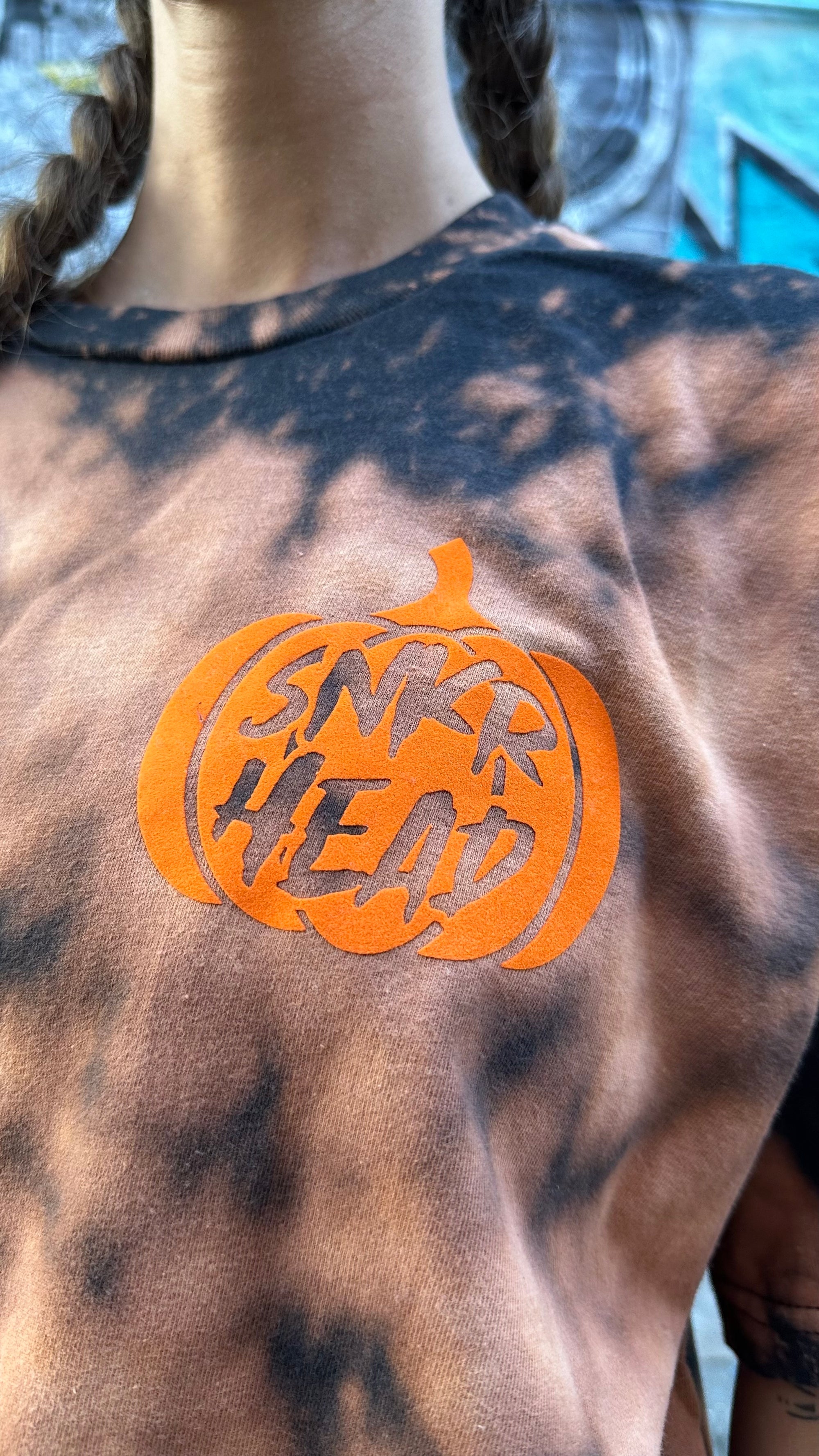 SNKR HEAD Bleached Fuzzy Pumpkin T-shirt