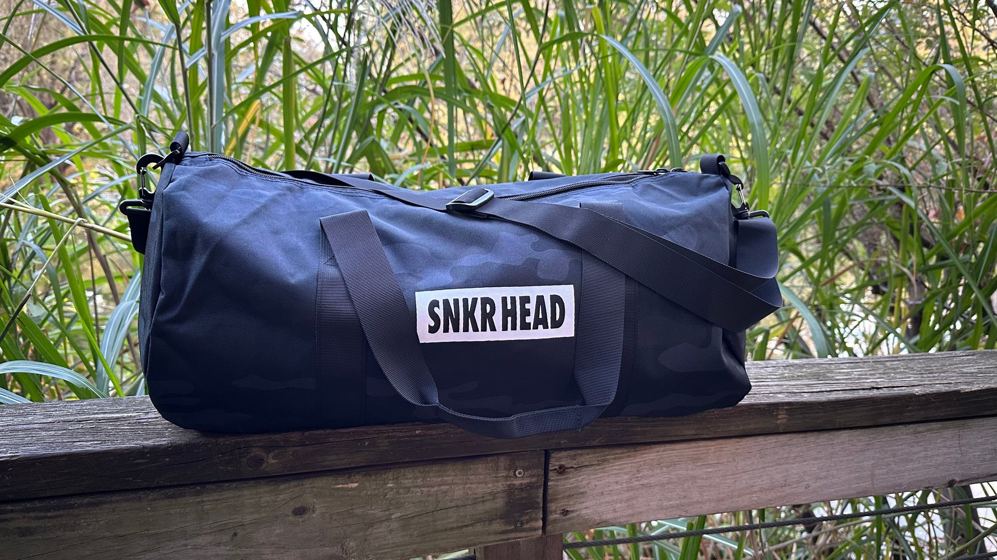 SNKRHEAD Black Camo Duffle Bag