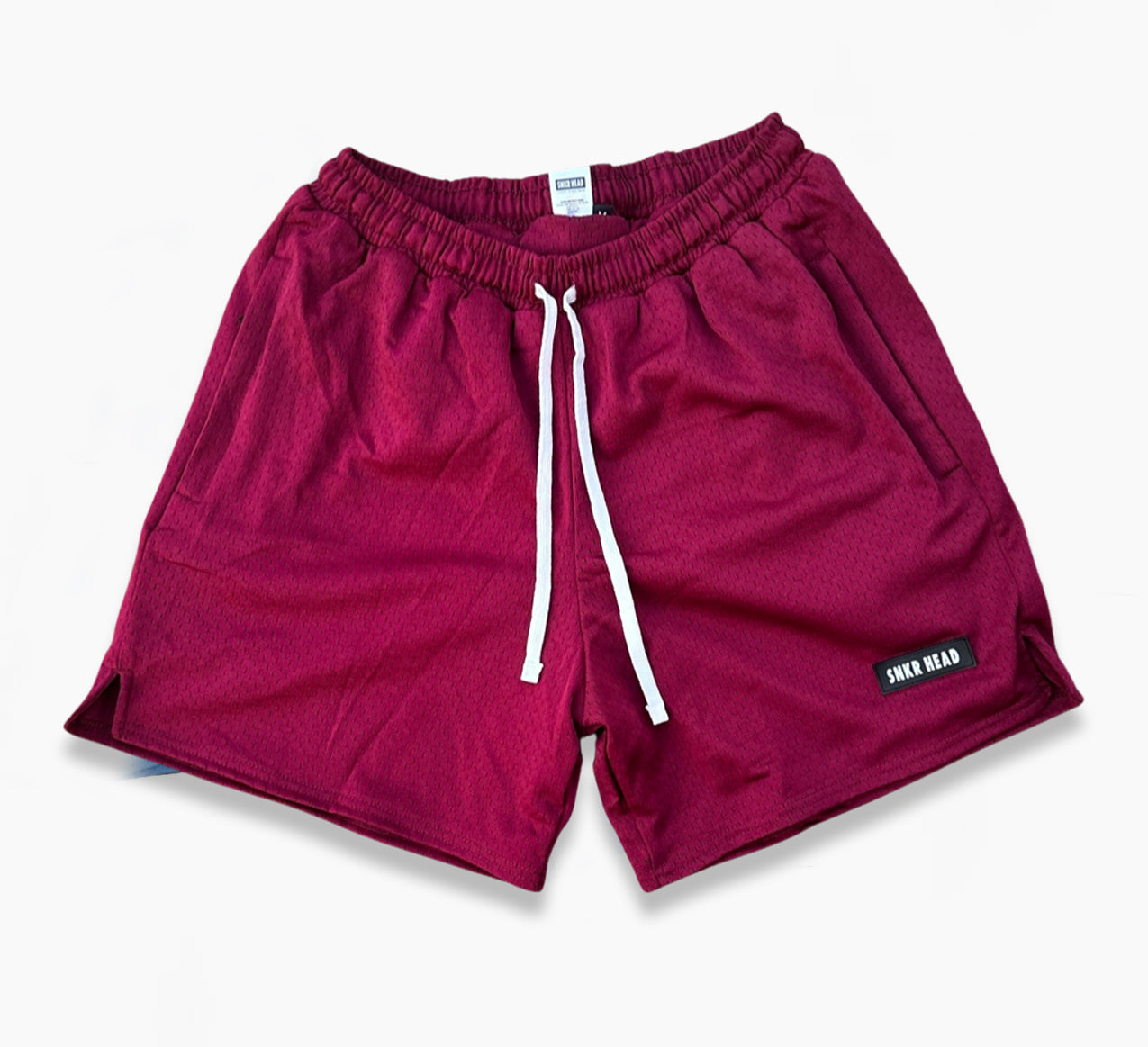 Cut & Sew Everyday SNKR HEAD Maroon Rubber Patch Shorts