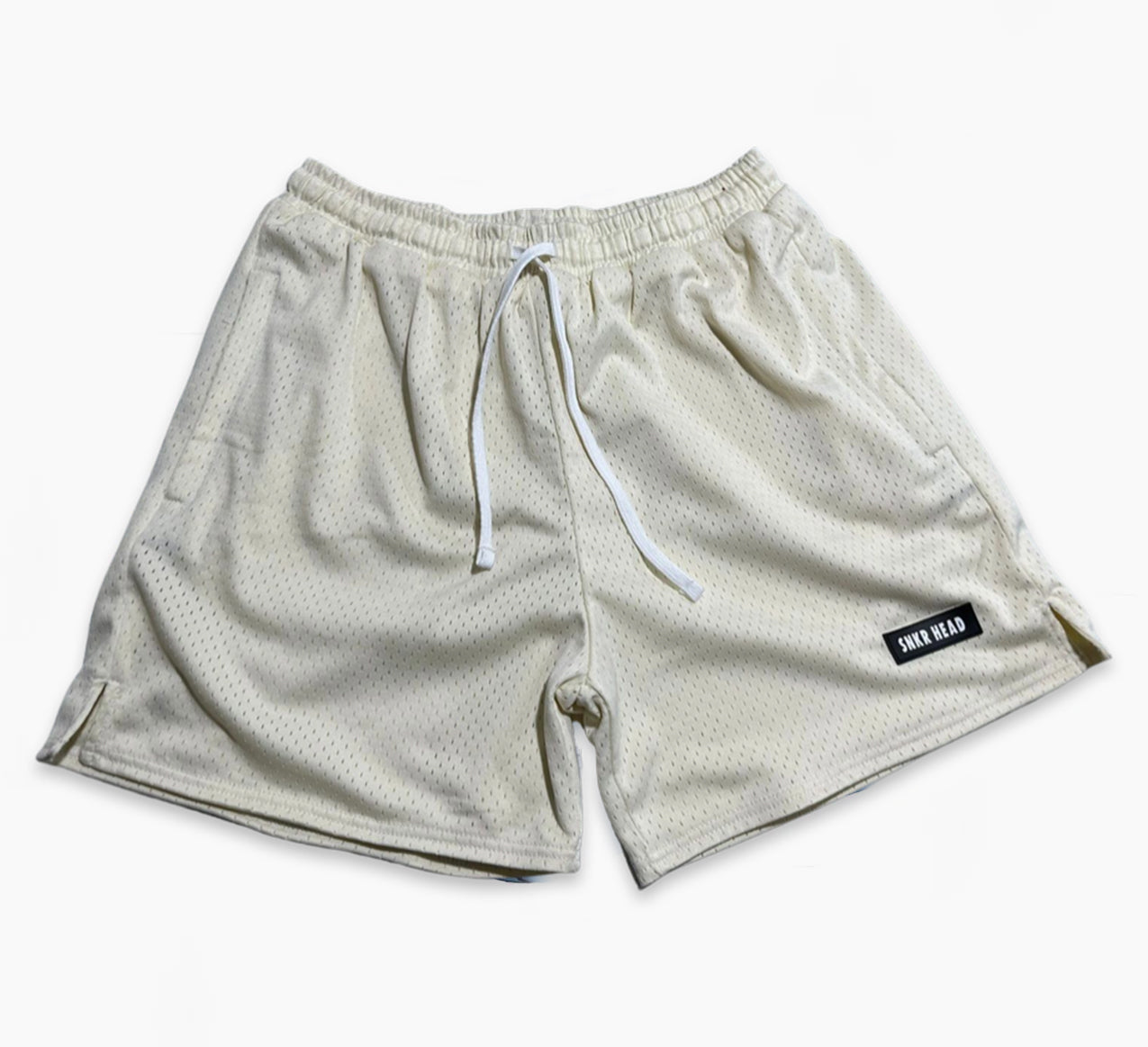 Cut & Sew Everyday SNKR HEAD Cream Rubber Patch Shorts