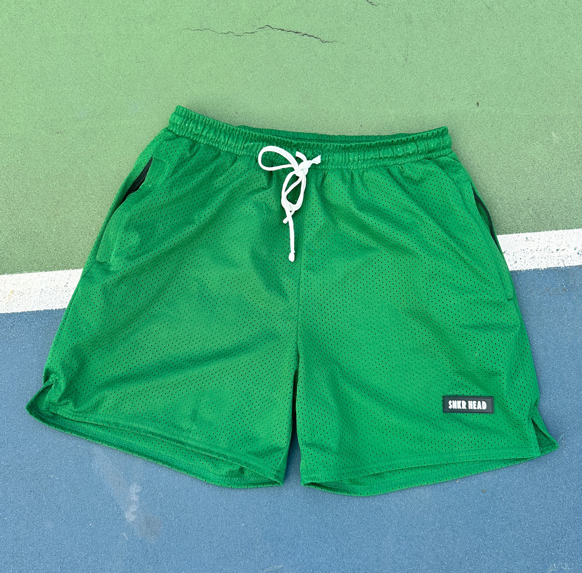 Cut & Sew Everyday SNKR HEAD Green Rubber Patch Shorts