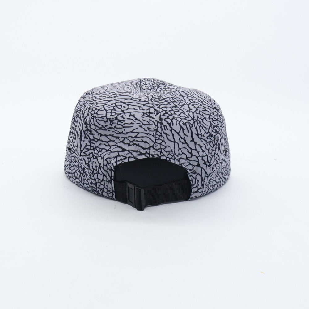 SNKR HEAD Grey cement print 5 panel Strapback Hat
