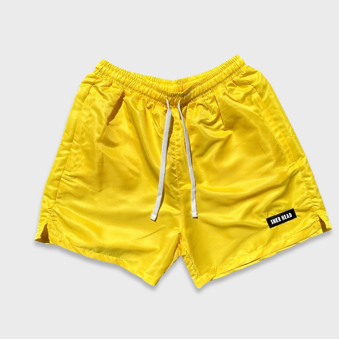 SNKR HEAD Yellow Nylon Shorts