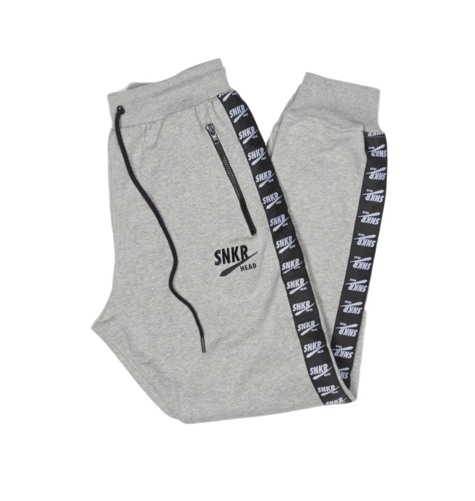 SNKR HEAD Jogger Logo Taped Grey Pants