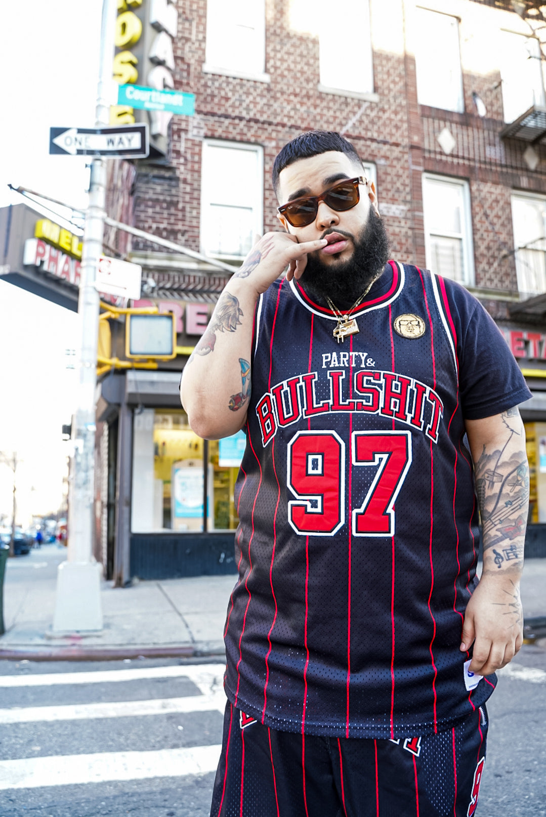 PARTY AND BULLSH*T Pinstripe Jersey - SNKR HEAD