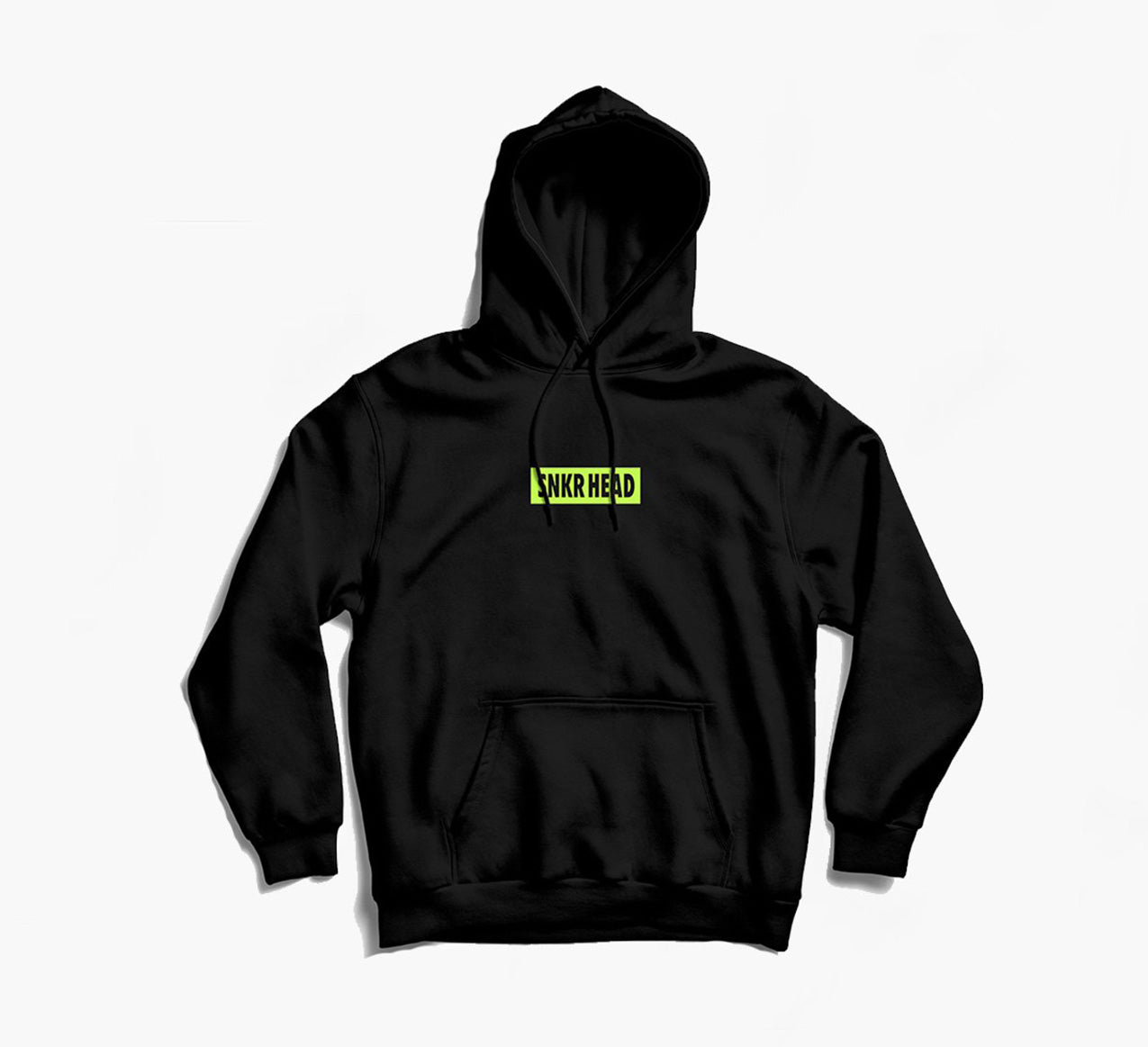 SNKR HEAD Embroidered Box Logo Neon Green Hoodie