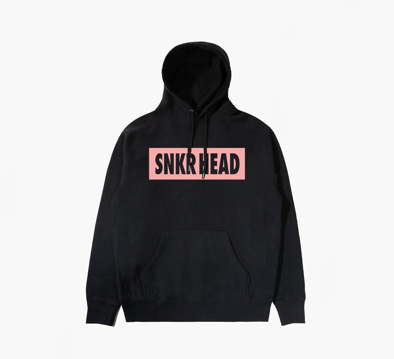 SNKR HEAD Box Logo Black Hoodie (pink)