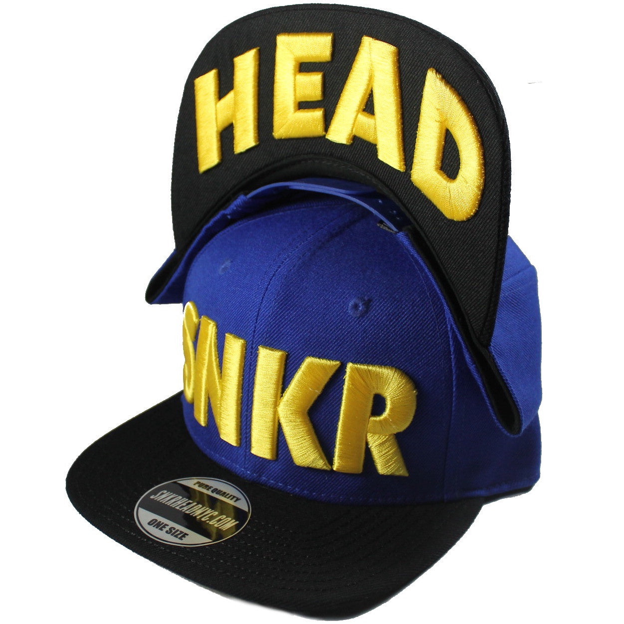 SNKR HEAD Blue/Yellow Snapback Hat