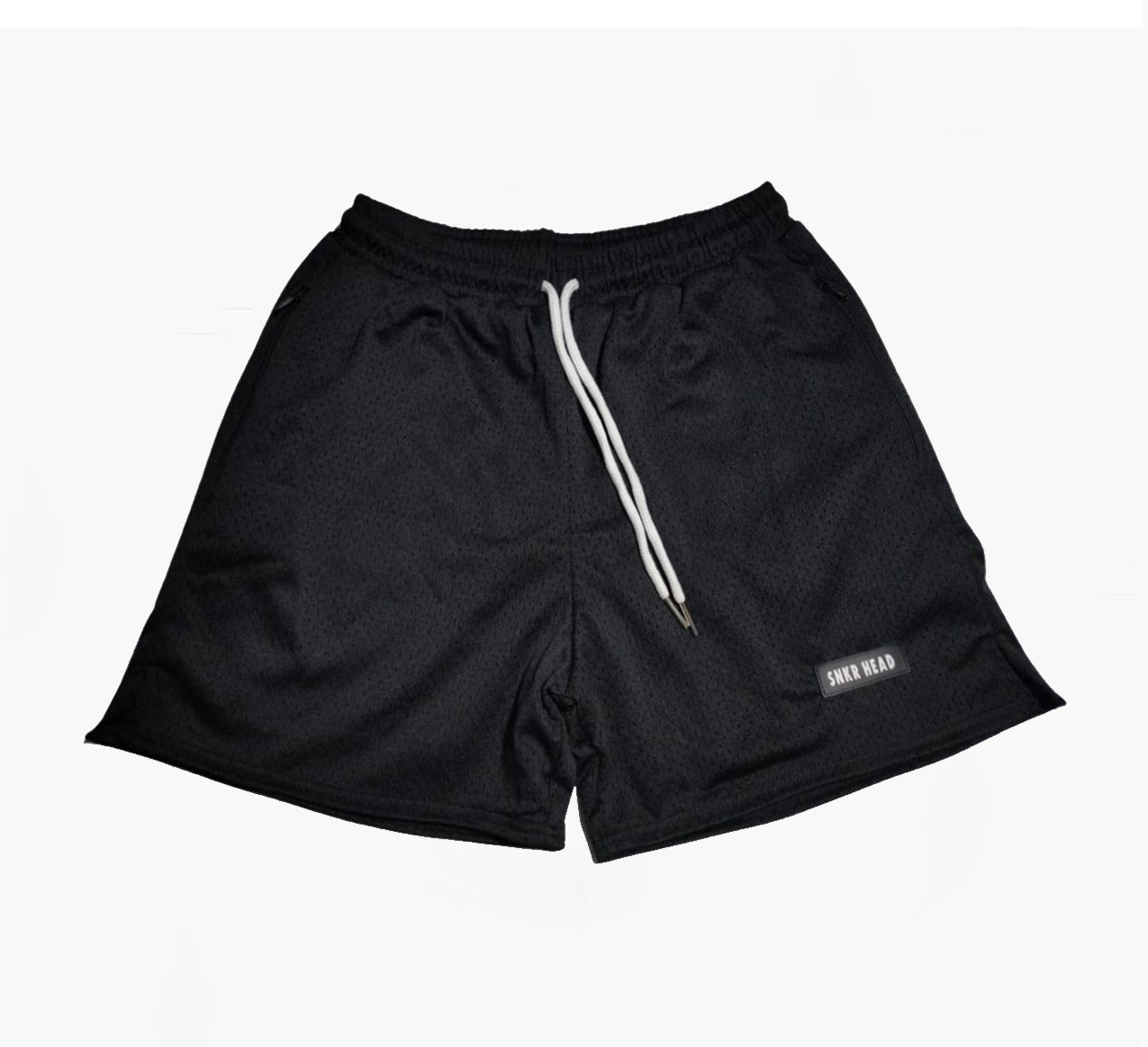 Cut & Sew Everyday SNKR HEAD Black Rubber Patch Shorts