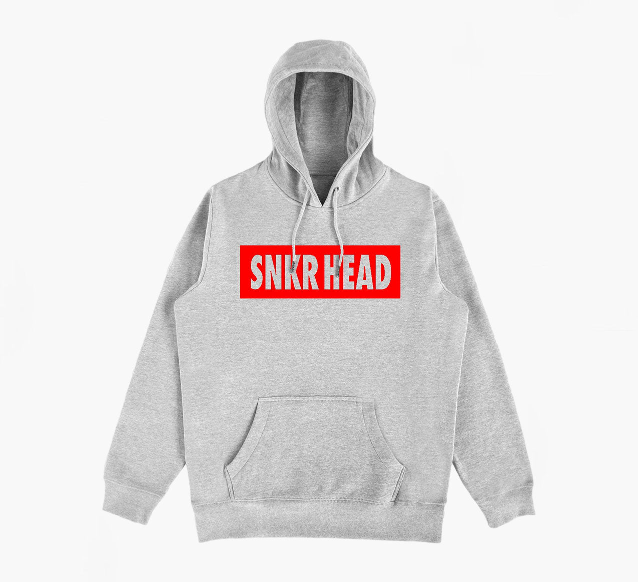 SNKR HEAD Box Logo Grey Hoodie (red)