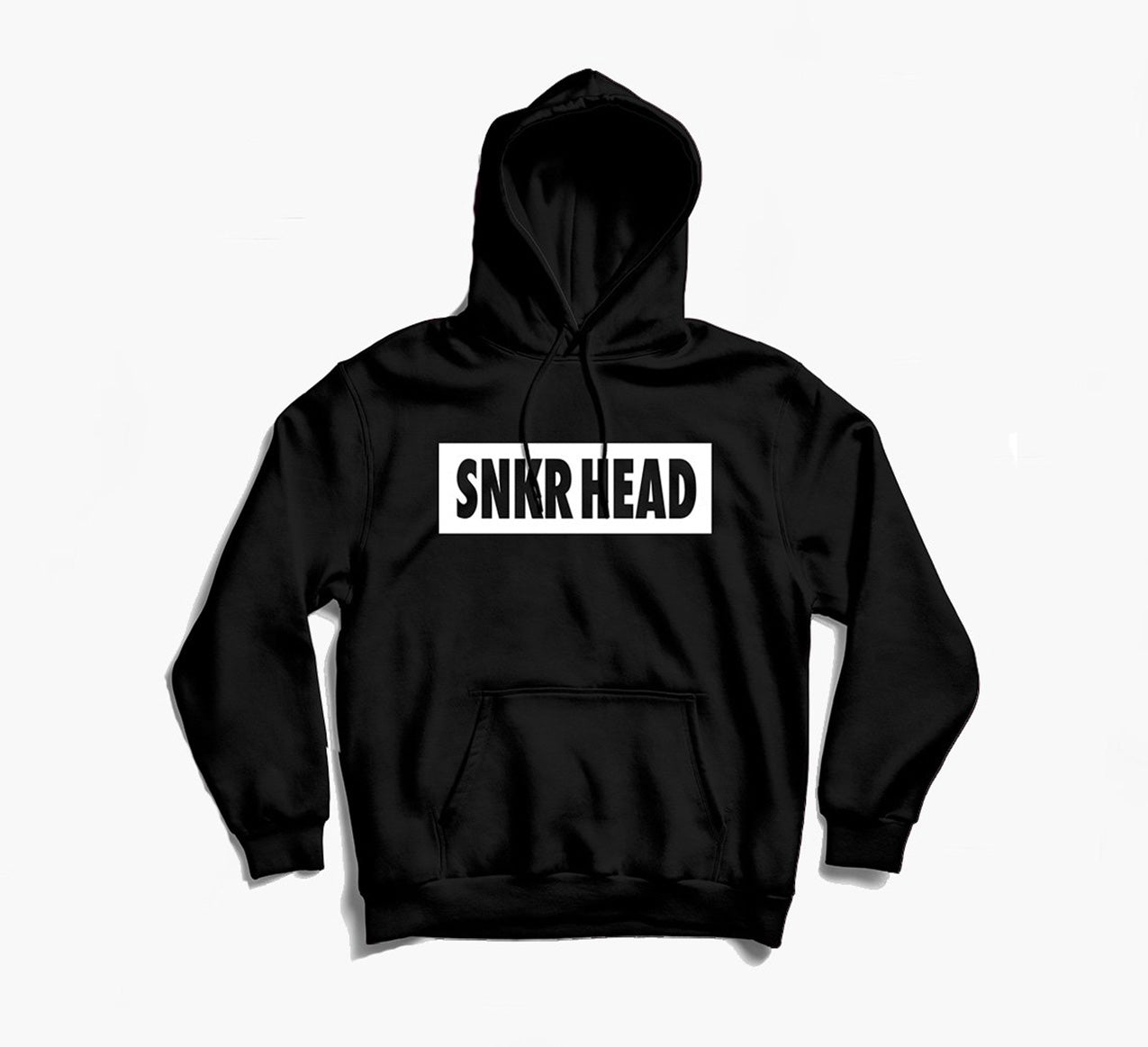 SNKR HEAD Box Logo Black Hoodie (white)