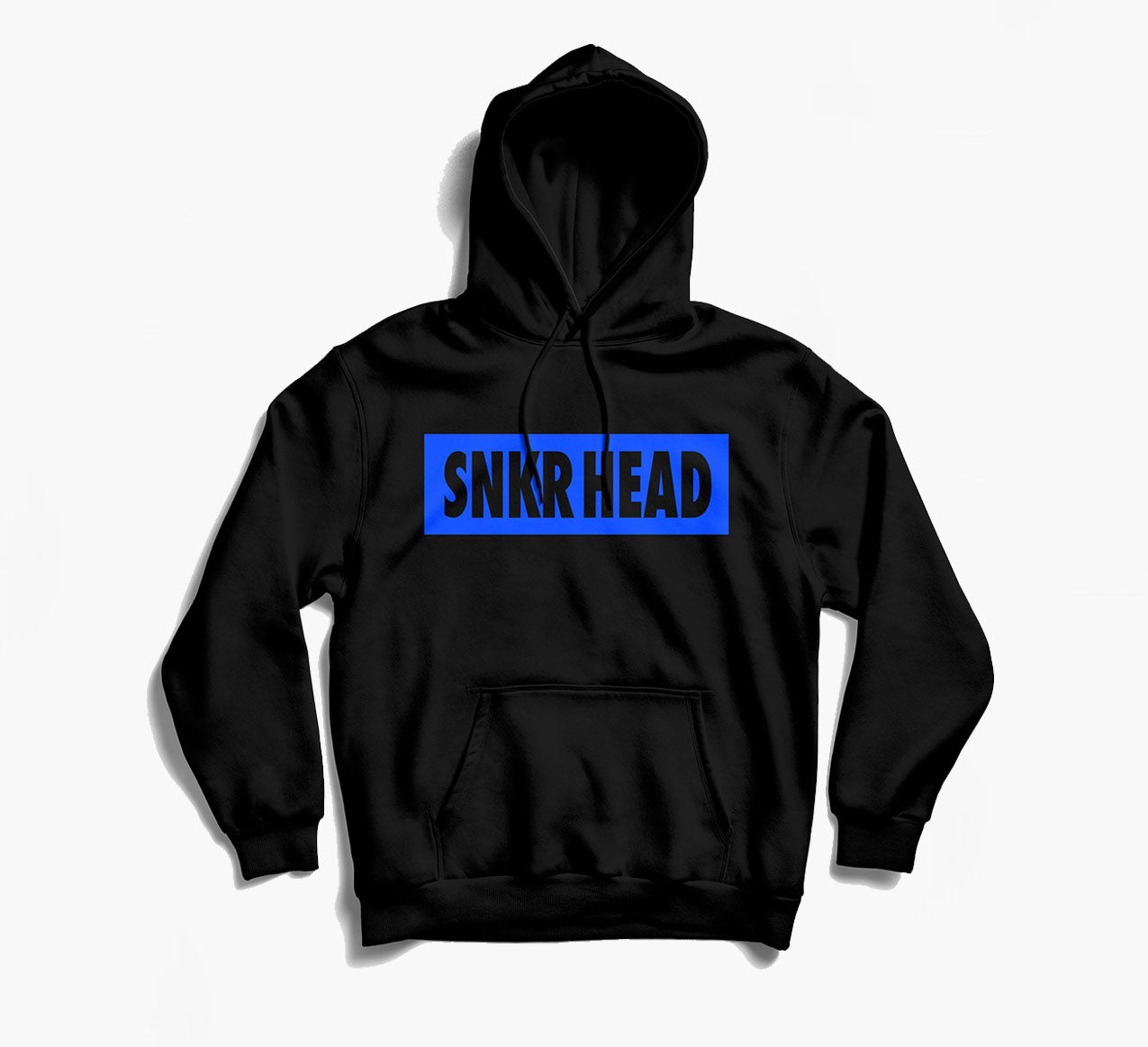 SNKR HEAD Box Logo Black Hoodie (blue)