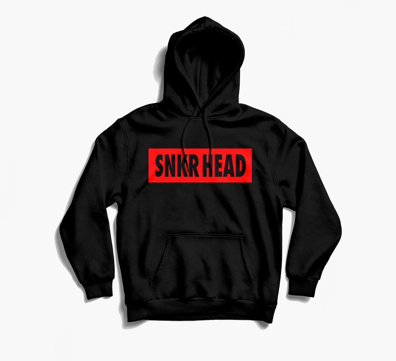 SNKR HEAD Box Logo Black Hoodie (red)