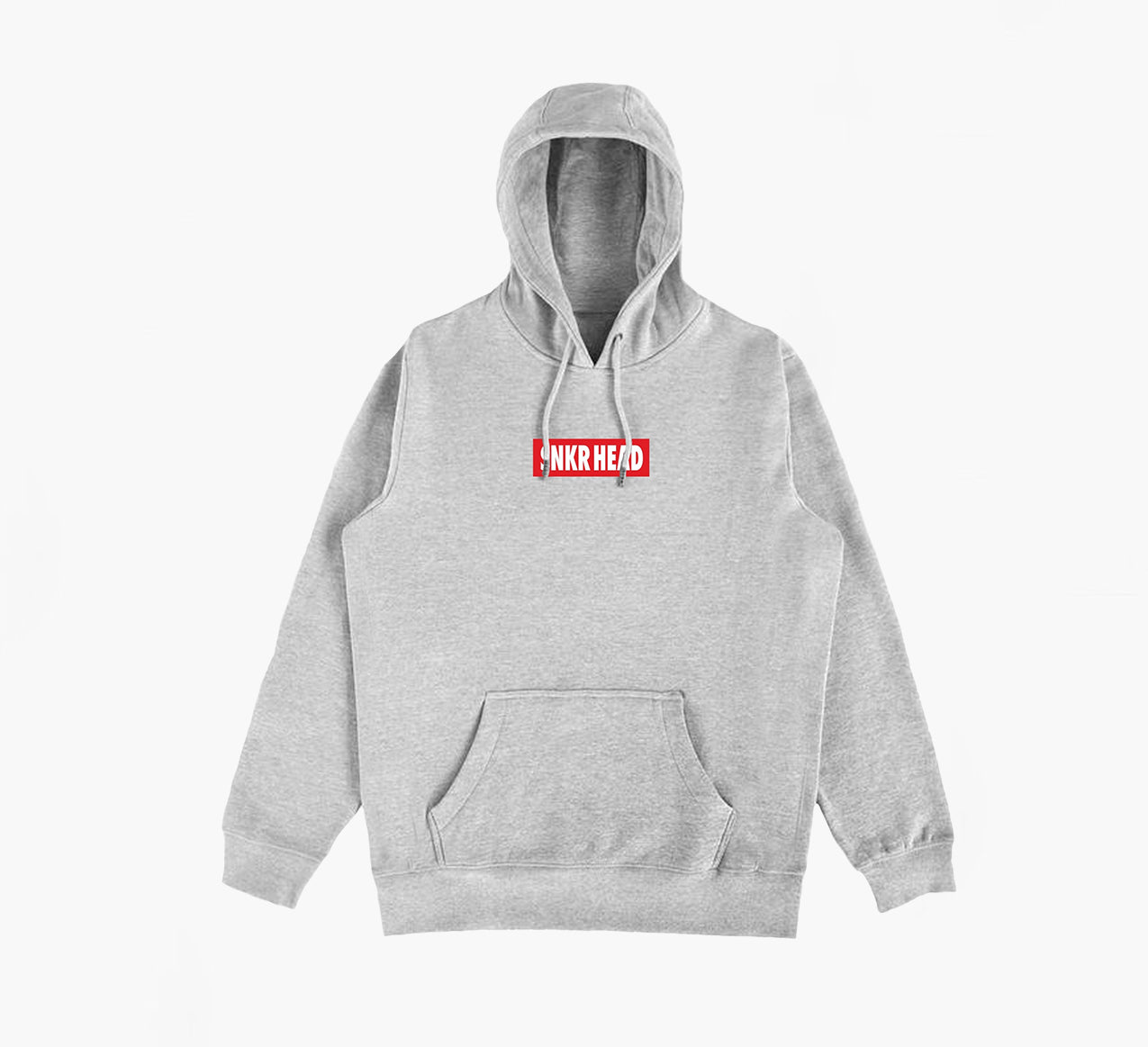 SNKR HEAD Embroidered Box Logo Grey Hoodie