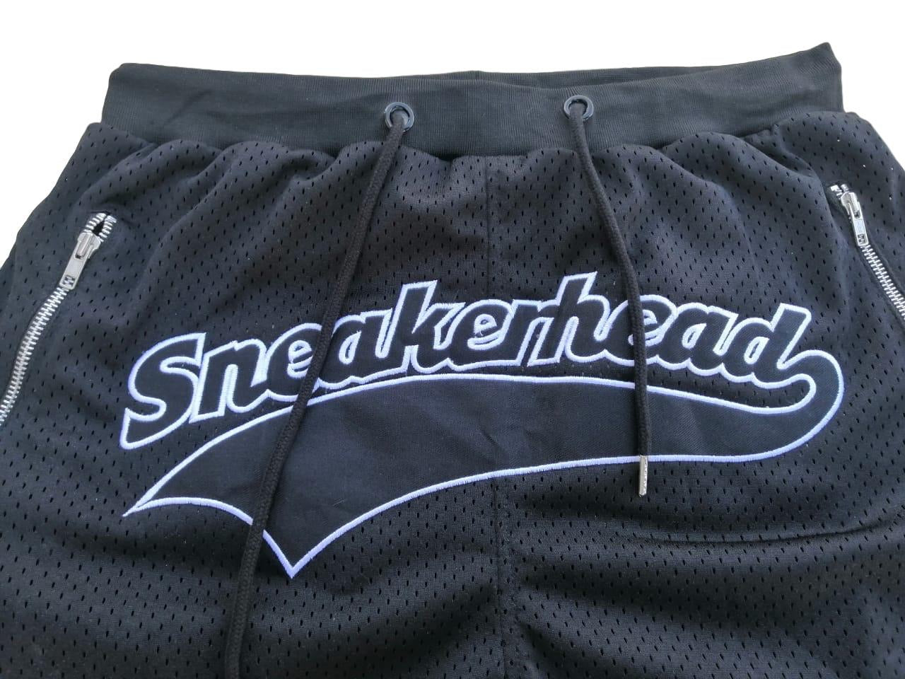 Cut & Sew Sneakerhead Black Zipper Pockets Shorts