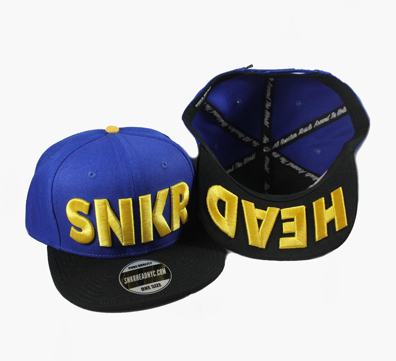 SNKR HEAD Blue/Yellow Snapback Hat