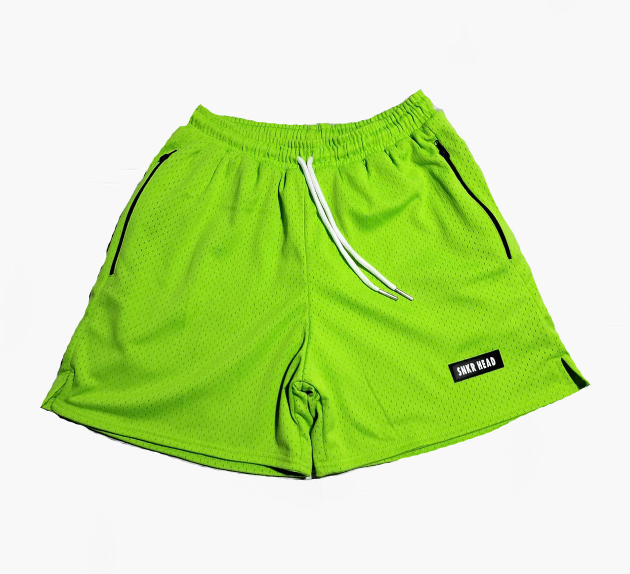 Cut & Sew Everyday SNKR HEAD Neon Green Rubber Patch Shorts
