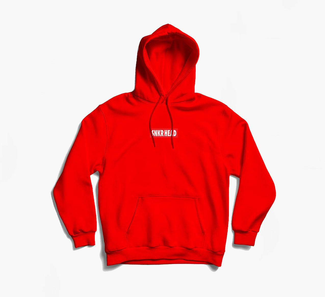 SNKR HEAD Embroidered Box Logo Red Hoodie
