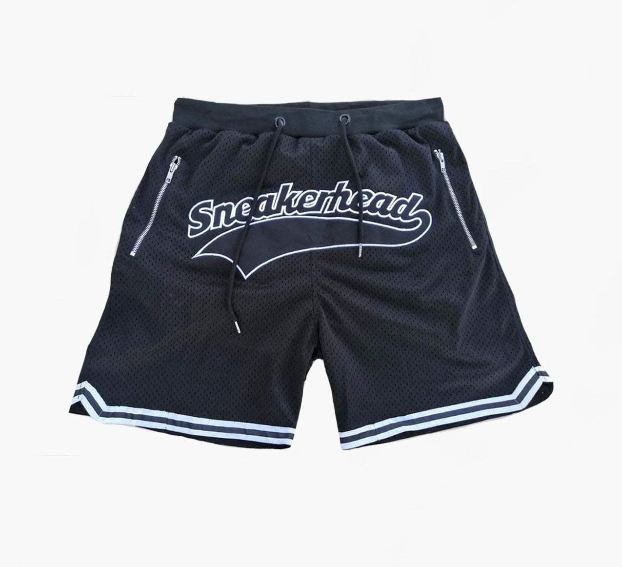 Cut & Sew Sneakerhead Black Zipper Pockets Shorts