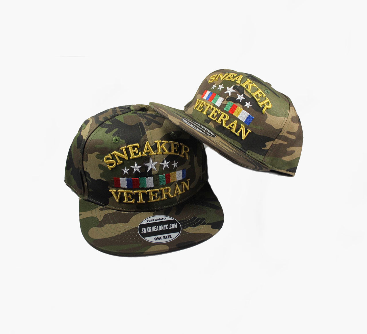 Sneaker Veteran CAMO Snapback Hat