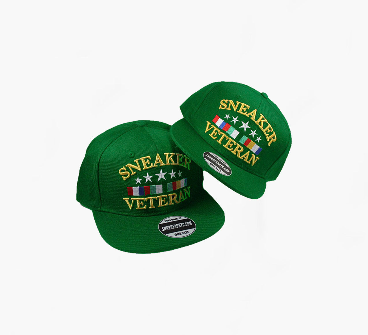 Sneaker Veteran Green Snapback Hat