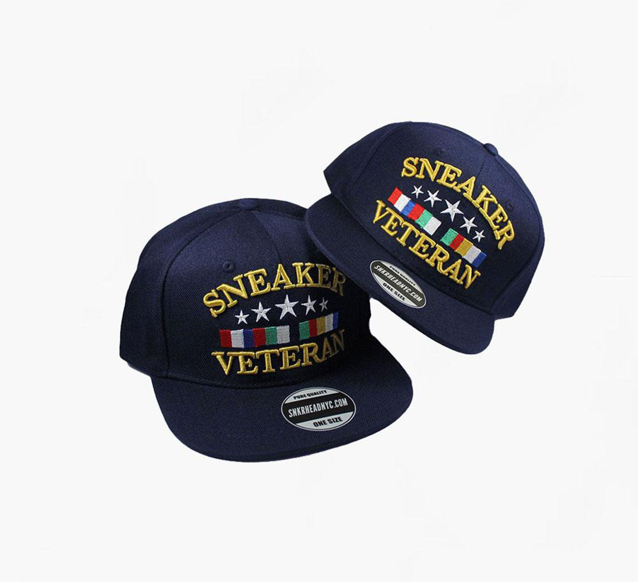 Sneaker Veteran Navy Blue Snapback Hat