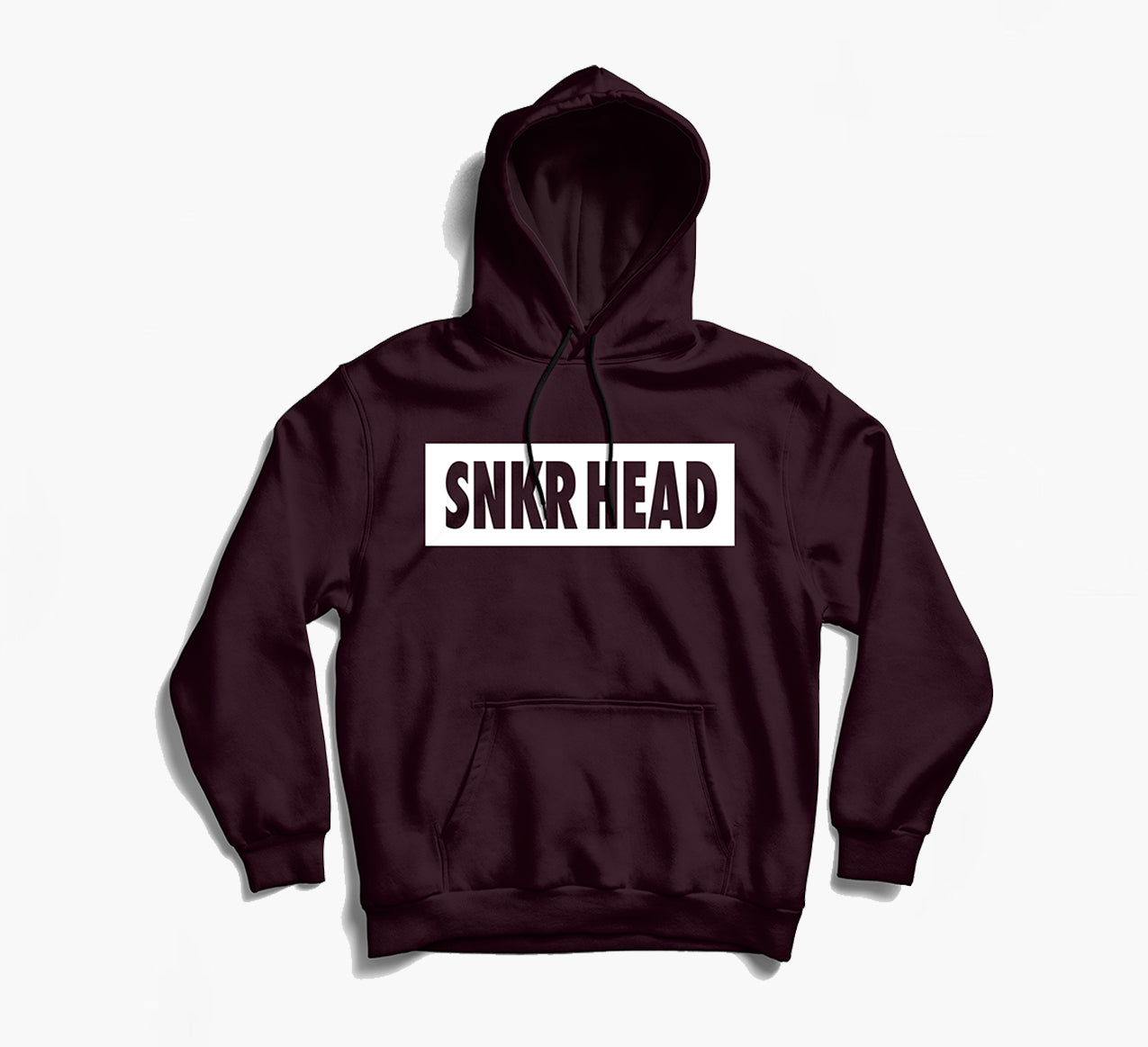 SNKR HEAD Box Logo Maroon Hoodie (white)