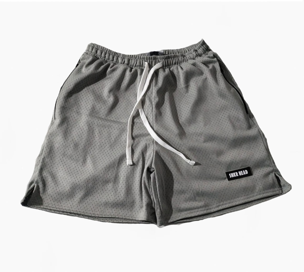 Cut & Sew Everyday SNKR HEAD Grey Rubber Patch Shorts