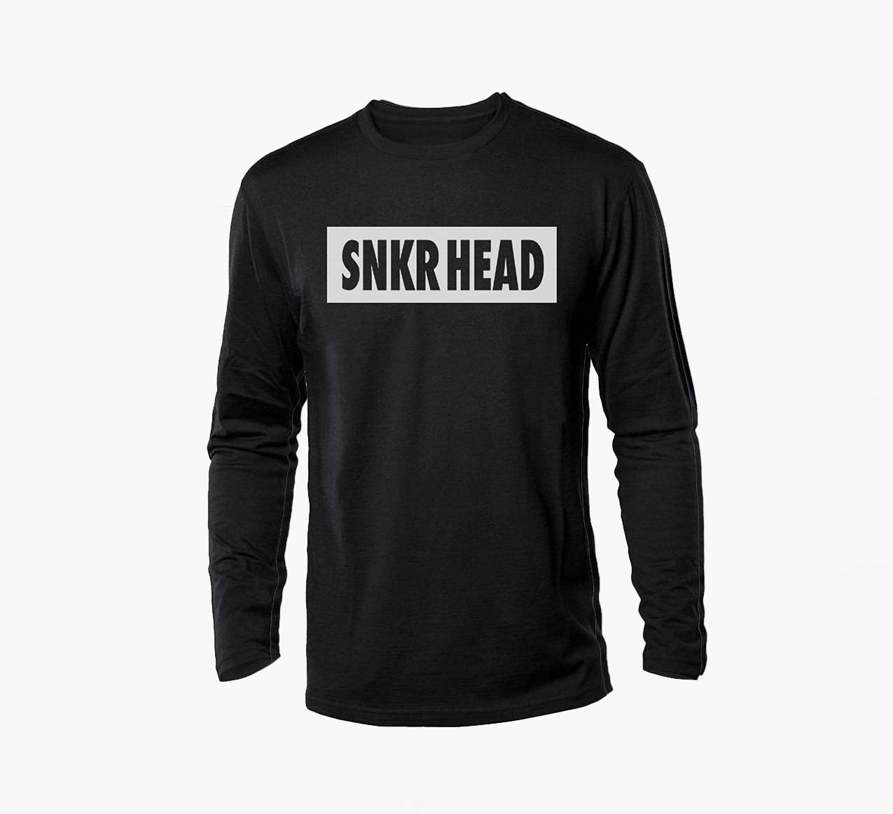 SNKR HEAD Box Logo Black Long Sleeve Shirt (white)