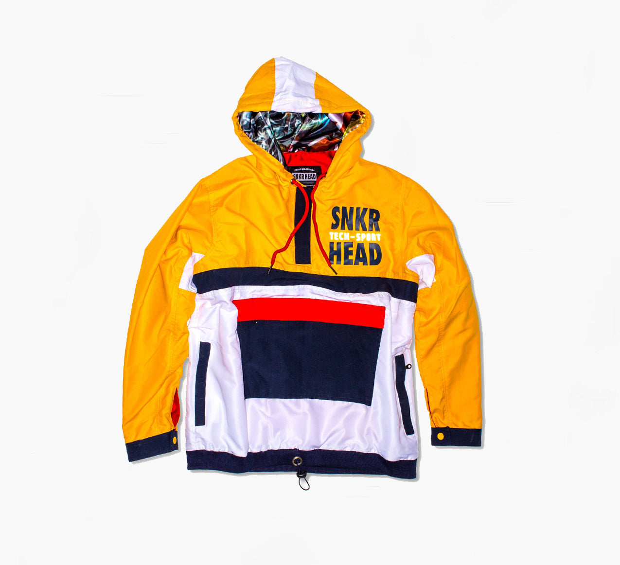 SNKR HEAD Tech-Sport International Windbreaker Jacket (yellow, white, red)